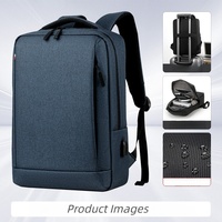Mochila para Portátil de Viaje con USB, Logotipo Personalizado Simple, Mochila para Portátil de Negocios, Impermeable, para la Universidad, Escuela, Bolsa para Computadora