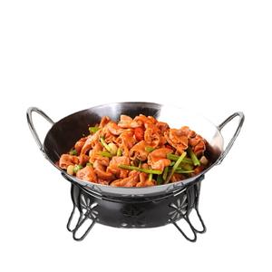 Réchaud à alcool portable en fer forgé 2.1L-4L avec base pour fondue, pour le camping et les dortoirs, avec pot en acier inoxydable - Product Image 2