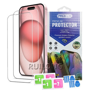 2 uds., un paquete, funda de vidrio templado Premium, Protector de pantalla amigable para <span class=keywords><strong>IPhone</strong></span> 15 Pro Max 14 Plus 13 12 11 XS XR 6 7 8 <span class=keywords><strong>SE</strong></span> - Product Image 1