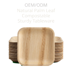 Assiettes compostables Chic Leaf Palm Leaf, lot de 25, vaisselle jetable pour tables de charcuterie et articles de service biodégradables - Product Image 1