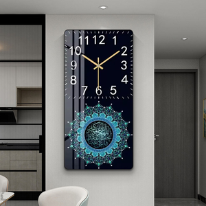 Horloge murale silencieuse à cadre en polyéthylène, style nature morte, en porcelaine de cristal islamique, pour décoration intérieure, <span class=keywords><strong>prix</strong></span> de gros - Product Image 3