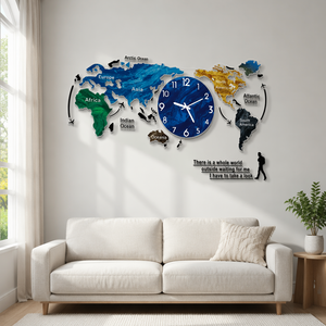 Source Factory Customizes Large-scale Home Decoration Art Designsilent World Map Decoration for Living Room,<strong>office</strong> Wall <strong>Clock</strong> 3D - Product Image 5