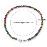 Nouveauté, collier bohème en pierre naturelle de 6 mm, fermoir magnétique créatif, collier avec pendentif en forme de cœur pour femmes