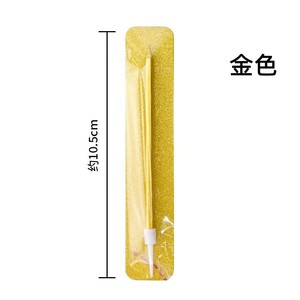 Bougie d'anniversaire longue dorée, cylindrique, en cire de soja mélangée, couleur unie, style crayon, pour la décoration de gâteaux - Product Image 2