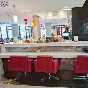 كاونتر استقبال مخصص بتصميم عصري من مادة الكوريان الجديدة مع 10 مقاعد لردهة الفندق والصالة - Product Image 4