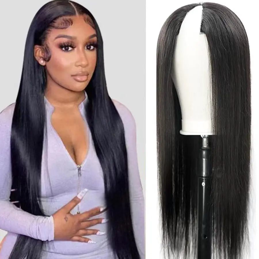 Wholesale Factory Price Best Quality Upart Human Hair Wig Brazilian Human Hair Wig,Kinky Curly U Part Wigs For Black Women