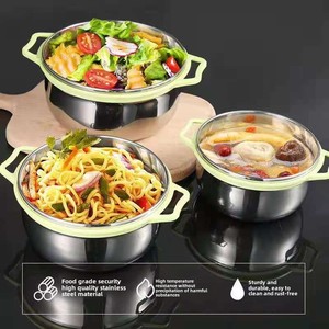 Large Capacity Stainless Steel <b>Lunch</b> Box Sealed Tableware Lid Fresh-Keeping Food Baby Refrigerator Storage for Instant Noodles - Product Image 3