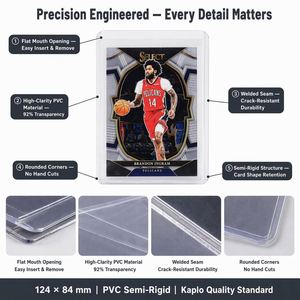 Porte-cartes semi-rigide FX 124x84mm en PVC transparent, avec chargement par le haut, pour cartes de sport à échanger, soumission de gradation PSA BGS SGC - Product Image 4