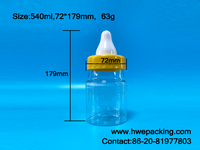 Boîte en plastique PET de qualité alimentaire sans BPA de 540 ml avec couvercle facile à ouvrir pour les collations, les biscuits, les aliments pour bébés et les bonbons
