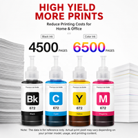 Tinta de Recarga T672 para Impresoras Epson L380 L360 L310 L1300 L313 L455 L565 L130 L351 L363 L383 EcoTank, Juego de Botellas de Tinta