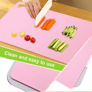 Juego de tabla de cortar de plástico flexible ecológica con mango grueso y delgado para cortar queso, frutas y verduras - Product Image 3