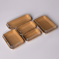 Plateau à sushi jetable avec couvercle en PET, conteneur pour fête, événement, buffet, restauration, vente en gros, échantillon gratuit, livraison rapide