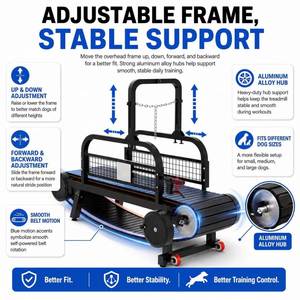 Tapis roulant manuel pour chien Silent Glide avec roues en alliage d'aluminium - Vitesse réglable pour chiens de petite, moyenne et grande taille - Entraînement d'agilité - Product Image 4