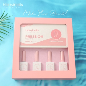 Para Hanyinails, ataúd mediano, puntas de <span class=keywords><strong>Gel</strong></span> suave cuadradas, <span class=keywords><strong>Kit</strong></span> de <span class=keywords><strong>uñas</strong></span> <span class=keywords><strong>X</strong></span> con lámpara UV, puntas de gelatina, <span class=keywords><strong>Kit</strong></span> de <span class=keywords><strong>uñas</strong></span>, caja de embalaje - Product Image 3