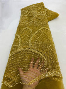 NI.AI кружево с блестками и бисером, свадебная полоса, кружевная ткань, роскошная вышивка, жемчуг, блестки, кружевная ткань - Product Image 3