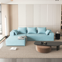 SAIEN 8 pièces Canapés modulaires sectionnels modernes blancs pour salon, salle de sport, sous-sol, canapé-lit en forme de I ou de L avec revêtement en micro-suède