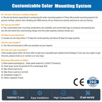 Kit de montage au sol pour panneaux solaires personnalisés, support de module photovoltaïque encadré, support de montage en aluminium, installation au sol
