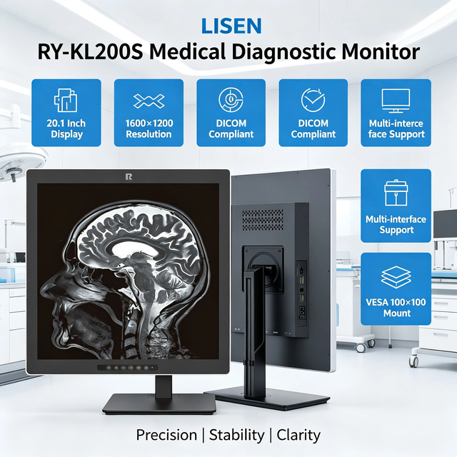 20.1-Inch 2MP High-Definition 4:3 Medical LCD Monitor with DP/DVI Interfaces New Clinical Display for Desktop Use