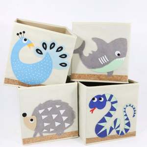 Boîtes de rangement pliables en tissu non tissé pour vêtements, jouets, organisateur de bacs empilables, pliables, motif baleine - Product Image 4