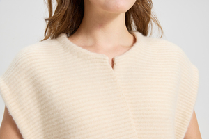Cardigan en tricot côtelé à manches chauve-souris pour femme, col boutonné, couleur unie, pour l'automne, 100% cachemire, décontracté - Product Image 4