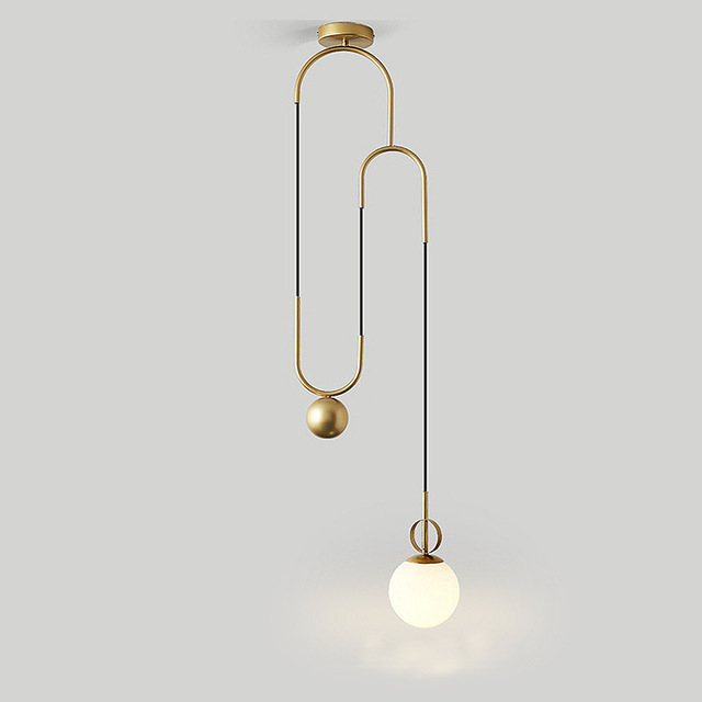 Bedside Pendant Light, Simple and Trendy, Creative Dining Room Light, Nordic Minimalist Light Luxury Glass Background Wall Light