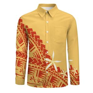 Offre Spéciale nouvelle chemise hawaïenne hommes polynésien Samoan <span class=keywords><strong>tatouage</strong></span> Tiare <span class=keywords><strong>Tahiti</strong></span> imprimer chemises décontracté grande taille hommes chemise - Product Image 1