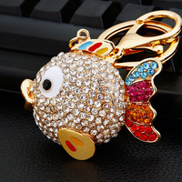 Porte-clés et pendentifs en métal au design créatif coréen sur le thème du poisson pour sacs de femme - Cadeau idéal pour les porte-clés de voiture