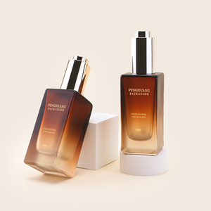 Fournisseur unique d'emballages cosmétiques en verre, flacon de sérum en verre, flacon de sérum capillaire, flacon compte-gouttes de 50 ml avec <span class=keywords><strong>bouchon</strong></span> à bouton-poussoir - Product Image 3