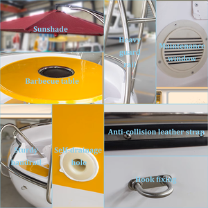 CEYU Lussuoso Pontone Elettrico in Vetroresina per 6 Persone BBF-112, Diametro 2,4m, per Lago e <span class=keywords><strong>Mare</strong></span>, Ideale per Feste e Barbecue - Product Image 4