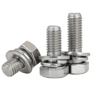 สตีลสแตนเลส 316 ราคาถูก สกรูหัวหกเหลี่ยม <span class=keywords><strong>M16</strong></span> พร้อมน็อตและแหวนรอง น็อตหกเหลี่ยม M6 M7 M8 M9 M10 M11 M12 M32 M35 M39 รายการราคาสกรู - Product Image 1