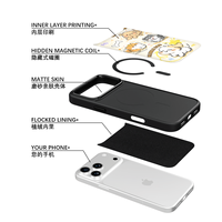 Coque de téléphone AG Feeling Black Edge avec motif chien mlubble doré pour iPhone 17, 17 Pro Max, 16 Pro, 15 – Coque magnétique