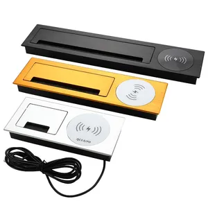 Table Cable Manager Cable Box Flip Up Socket Wireless Outlet Office Desk Wire Cable Grommet Box