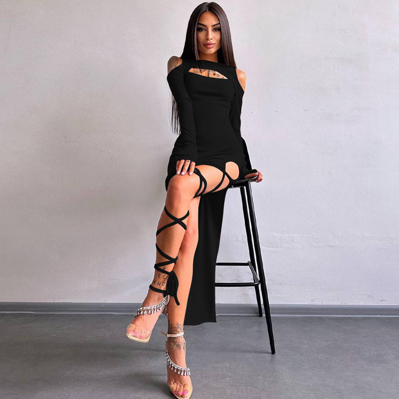 casual black dress with slits on the side Black Formal Dresses With Slit