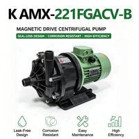 Pompe chimique horizontale industrielle en plastique K AMX-221FGACV-B 0,75 KW 0,5 pouce, pompe électrique magnétique 80 L/min 220/380V