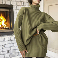 Pull-over col roulé en laine/cachemire tricoté de haute qualité, personnalisé, marque privée, vente en gros, pour femme, automne, décontracté