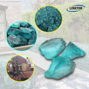 Bloc de <span class=keywords><strong>verre</strong></span> coloré irrégulier de vente chaude grandes roches de <span class=keywords><strong>verre</strong></span> de scories pour <span class=keywords><strong>la</strong></span> décoration de paysage de jardin - Product Image 3