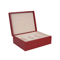 Boîte de rangement de parfum de luxe en MDF sur mesure, directement de l'usine, en matériaux recyclés, emballage cosmétique rouge pour la personnalisation de marques en gros