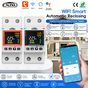 Interruttore Automatico Smart WiFi Tuya RCBO 63A con Protezione <span class=keywords><strong>OV</strong></span>/UV Regolabile, Protezione da Sovratemperatura, Protezione da Sovracorrente e Impostazione Limite di Corrente - Product Image 1