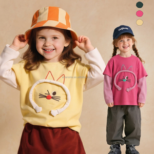 Ropa Infantil Personalizable, Linda Camiseta <span class=keywords><strong>de</strong></span> Manga Larga con Estampado 3D <span class=keywords><strong>de</strong></span> Gato, Conjunto <span class=keywords><strong>de</strong></span> Dos Piezas <span class=keywords><strong>para</strong></span> Niños y <span class=keywords><strong>Niñas</strong></span>, Moda <span class=keywords><strong>de</strong></span> Primavera - Product Image 1