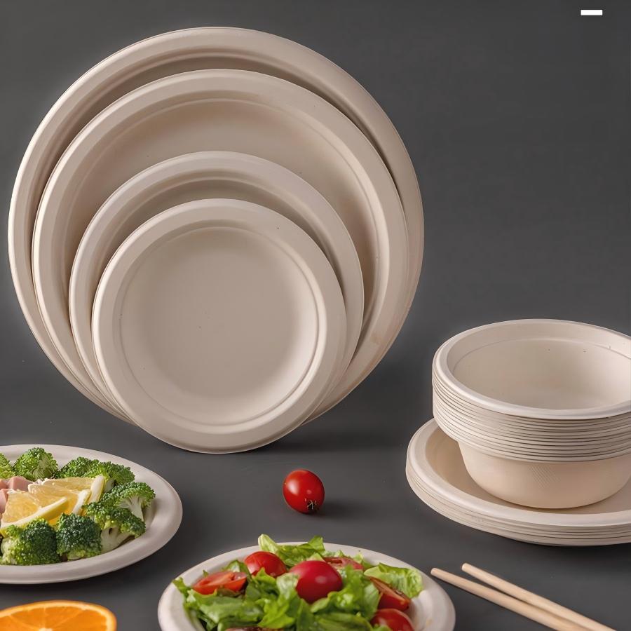 Salad Paper Plates Bowl Packaging Disposable Take Paper Plates & Bowls Paper Salad Bowl Inside White