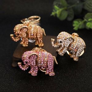 Wholesale Rhinestone <b>Elephant</b> Keychain Full Diamond Metal Animal Pendant, Fashion Bag Charm for Girls Hot Selling OEM <b>Gift</b> Item - Product Image 2