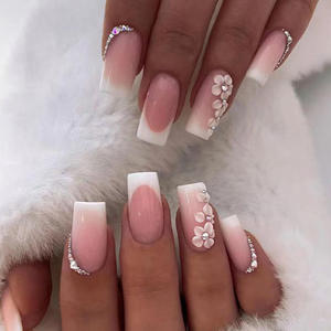Uñas Postizas Reutilizables de Diseño, Uñas Artificiales de Lujo en Oferta, Uñas Acrílicas <span class=keywords><strong>Cortas</strong></span> Personalizadas con Pegamento para Mujer - Product Image 3
