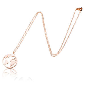 Venta al por mayor 18 pulgadas <span class=keywords><strong>de</strong></span> acero inoxidable <span class=keywords><strong>todo</strong></span> <span class=keywords><strong>el</strong></span> <span class=keywords><strong>mapa</strong></span> del <span class=keywords><strong>mundo</strong></span> collar Corea colgante collar China Fabricante Proveedor - Product Image 1