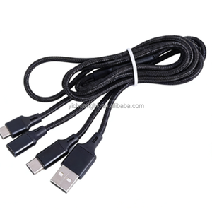 Cable de Carga Rápida, Cable de Datos Trenzado de Nailon de 6A, Cable de Carga Rápida Tres en Uno con Malla de Alambre, 3 en 1 para Teléfonos Móviles - Product Image 3