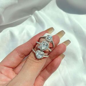 Dylam Shiny Women Jewelry S925 <b>Silver</b> Gold Plated <b>Eternity</b> Band Colorful Heart Shape 12 Months Birthstone Wedding Bridal <b>Rings</b> - Product Image 6
