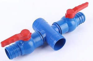Vanne à boisseau sphérique en plastique à trois voies pour l'irrigation agricole et domestique, raccords de tuyauterie d'<span class=keywords><strong>arrosage</strong></span> goutte à goutte, <span class=keywords><strong>tuyau</strong></span> plat <span class=keywords><strong>50mm</strong></span> Chun - Product Image 2