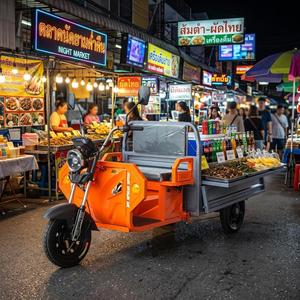 Triciclo con Suspensión Hidráulica y Capacidad de 400 kg, Bicicleta de Tres Ruedas para Venta en Mercados Nocturnos - Product Image 3