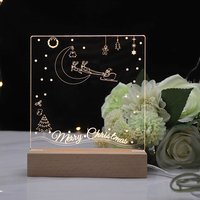 Cadeau personnalisé nom personnalisé 3D lampe de table en acrylique gravée au laser veilleuse en bois acrylique pour le bricolage