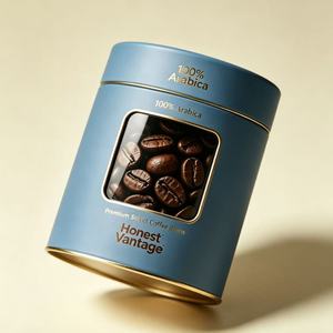 เมล็ดกาแฟฮอนสเตส แวนเทจ พรีเมียม ซีเล็ค 100% อาราบิก้า บรรจุภัณฑ์ทรงกระบอกแข็งแรง ดีไซน์ฟอยล์สีทอง - Product Image 1