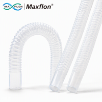 Tuyau PTFE ondulé à paroi lisse MF Hydraulic avec extrémités plates, tube PTFE flexible et convolé